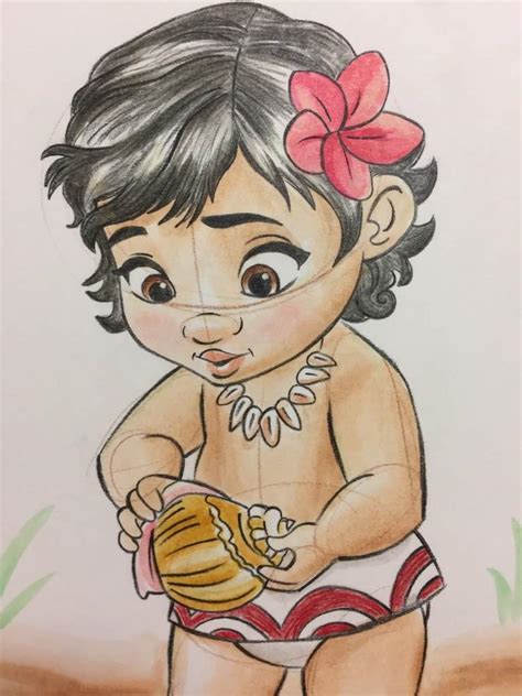 moana drawing easy